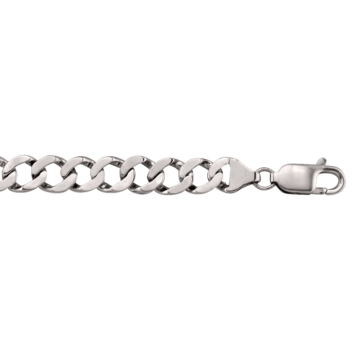 White Gold Solid Link Bracelet - 10K - 10k - 8.5"