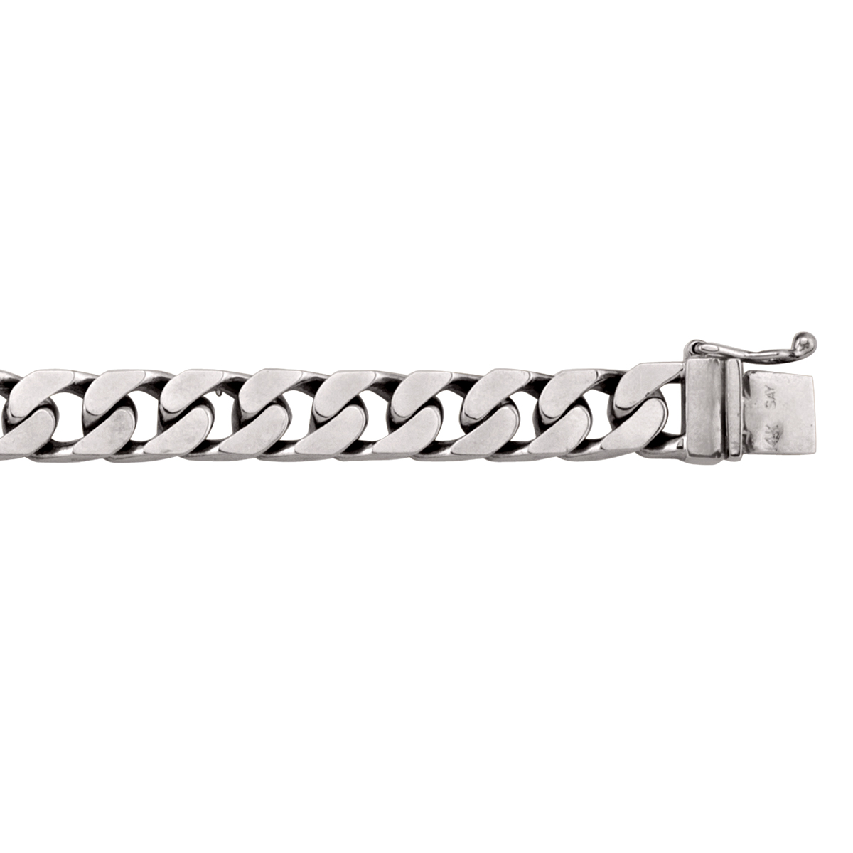 White Gold Solid Link Bracelet - 14K - 14k - 8.5"