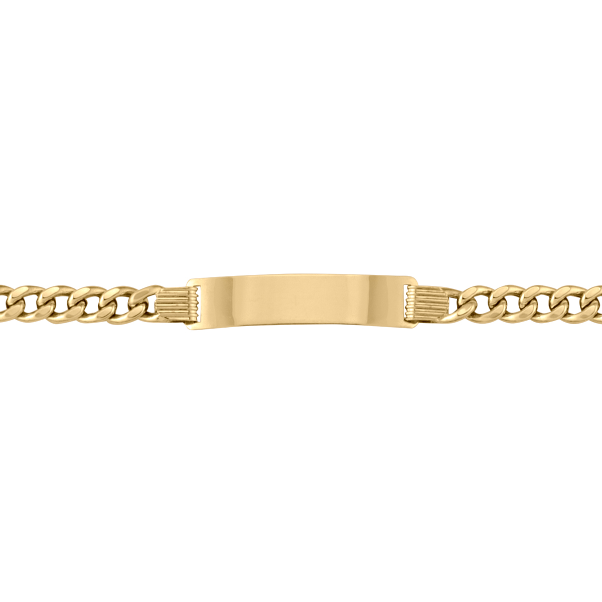 Yellow Gold Hollow Curb Id Bracelet - 18K