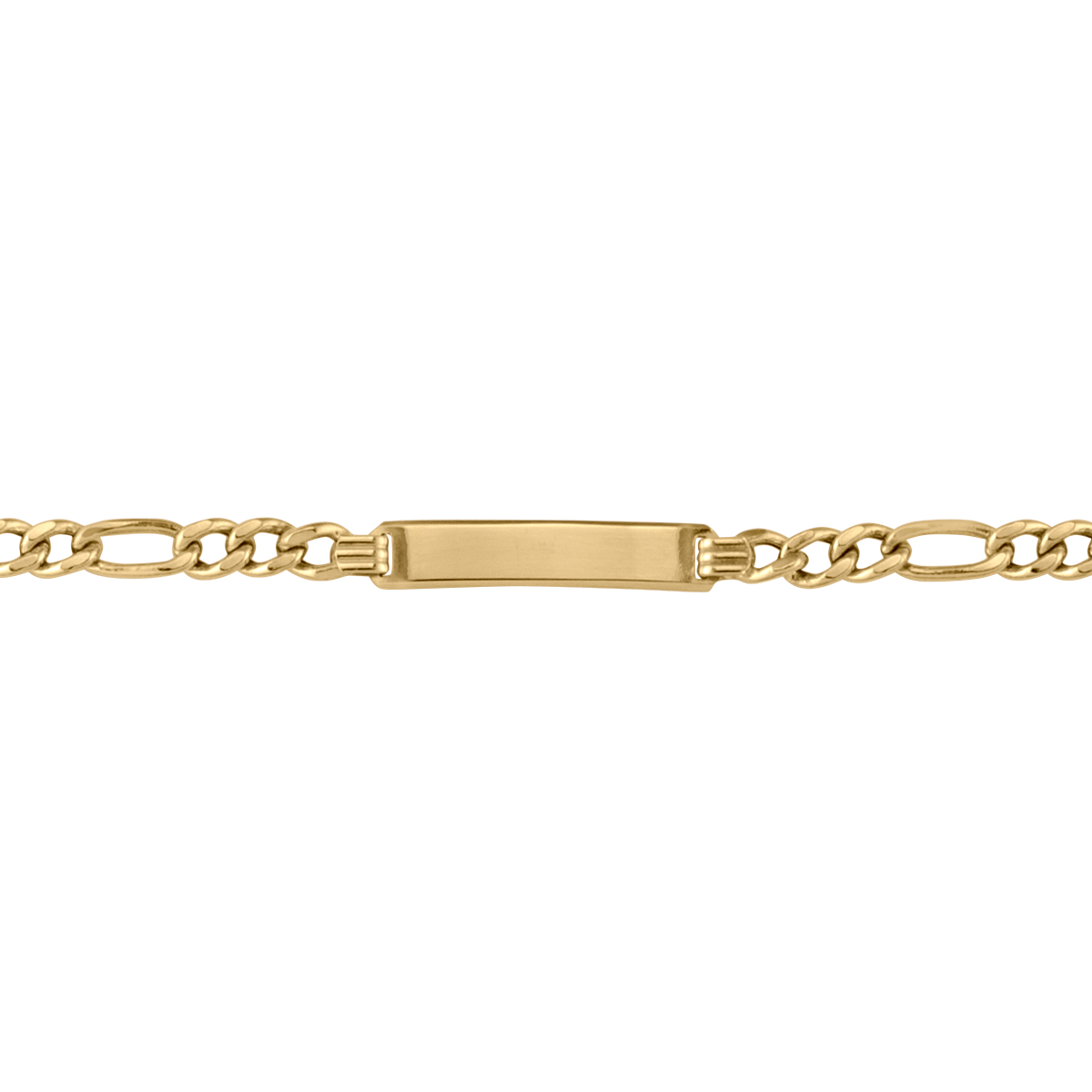 Yellow Gold Hollow Figaro Id Bracelet - 10K