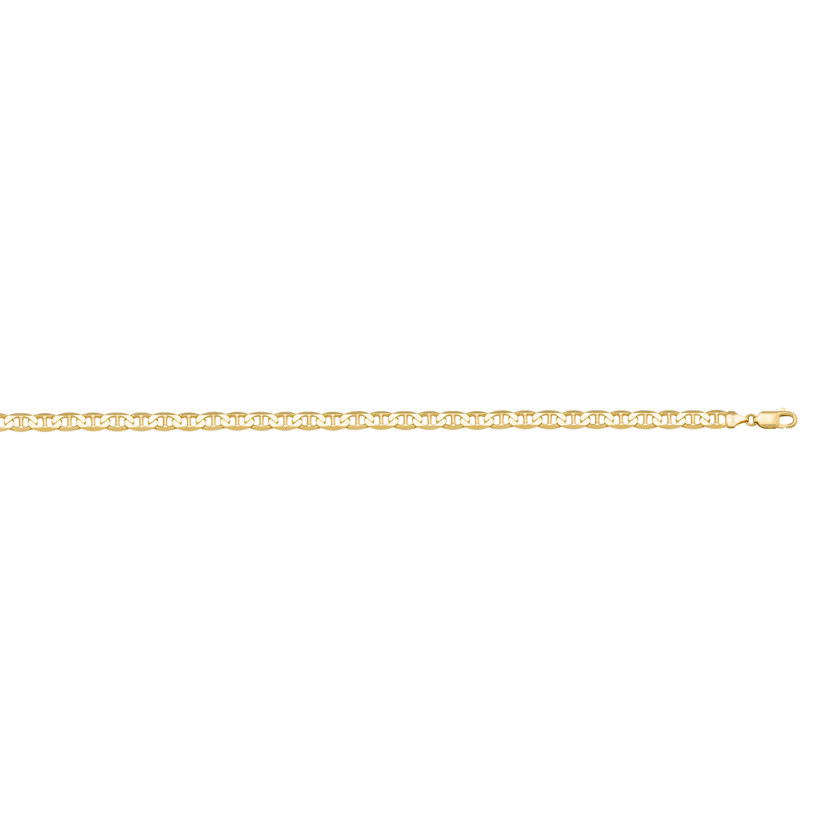 Yellow Gold Solid Flat Anchor Link Anklet - 10K