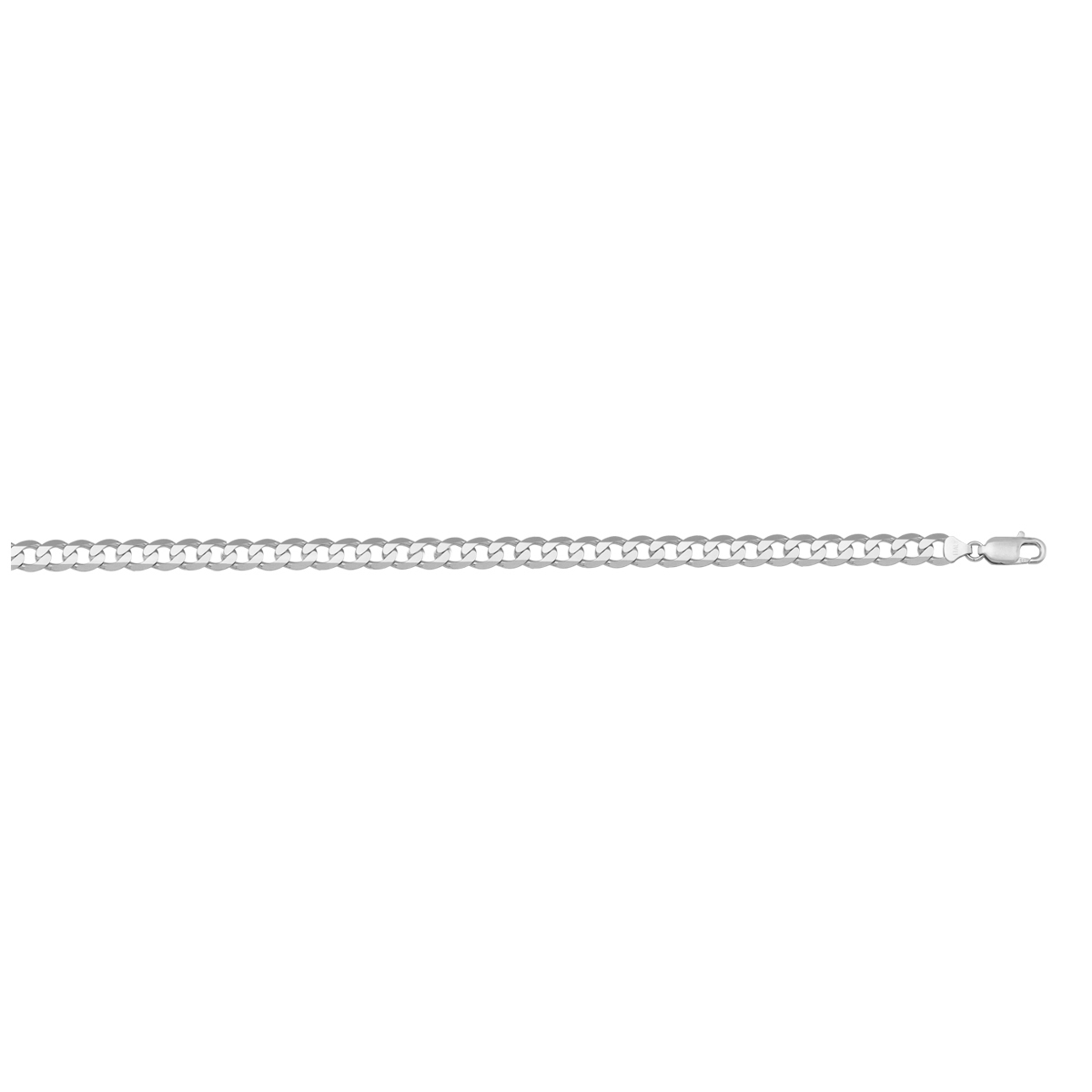 White Gold Solid Open Link Anklet - 10K