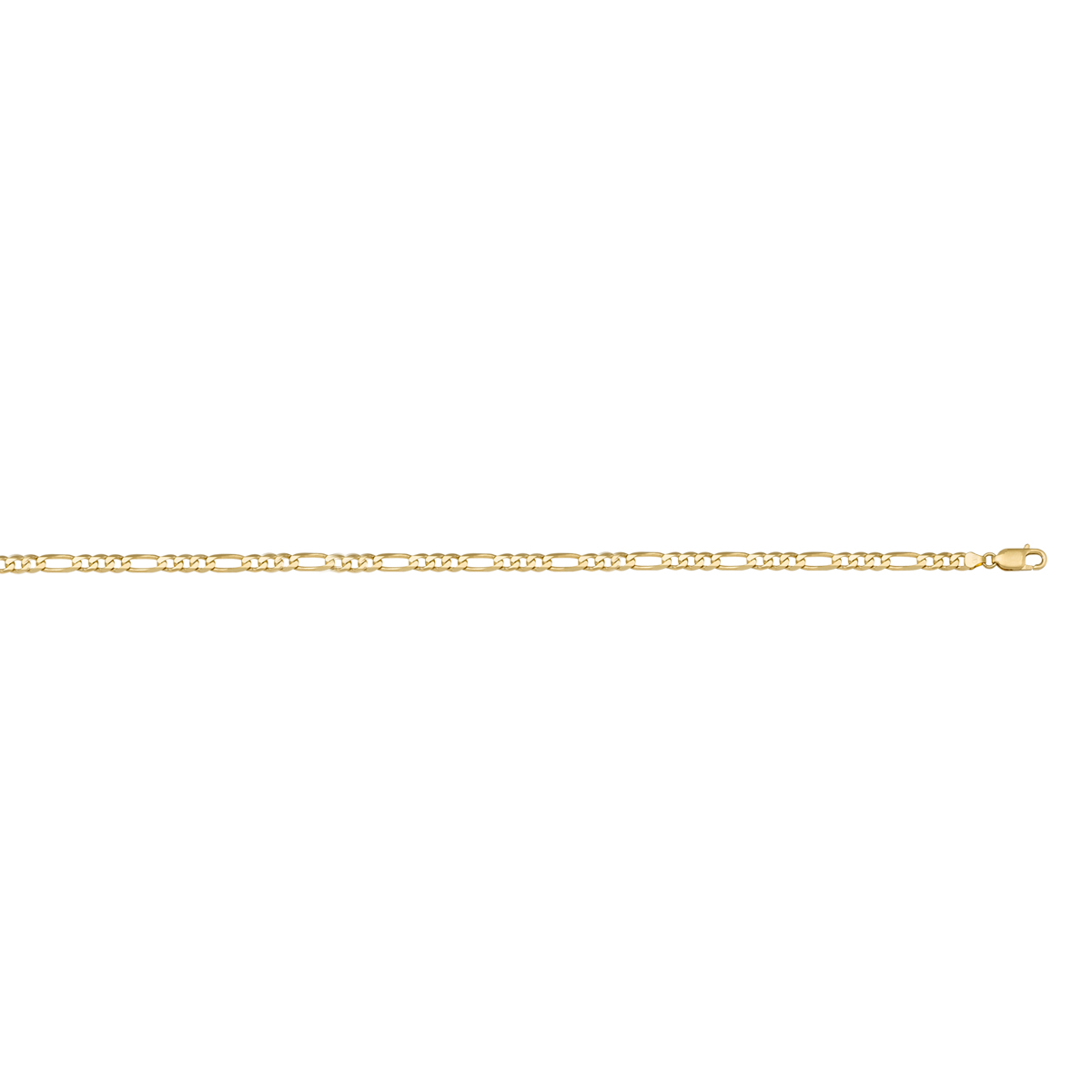 Yellow Gold Solid Figaro Link Anklet - 10K