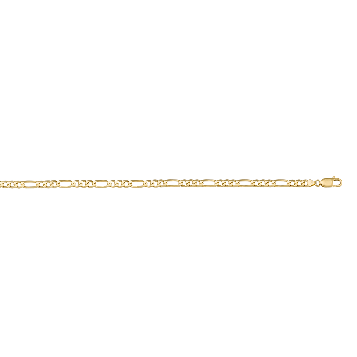Yellow Gold Solid Figaro Link Anklet - 14K