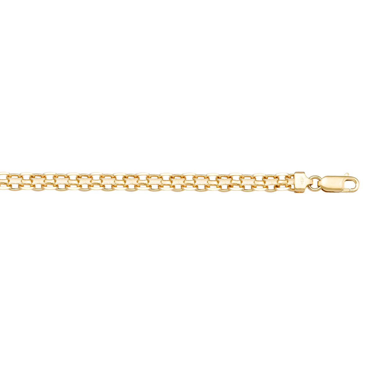 Yellow Gold Solid Bismark Link Anklet - 10K