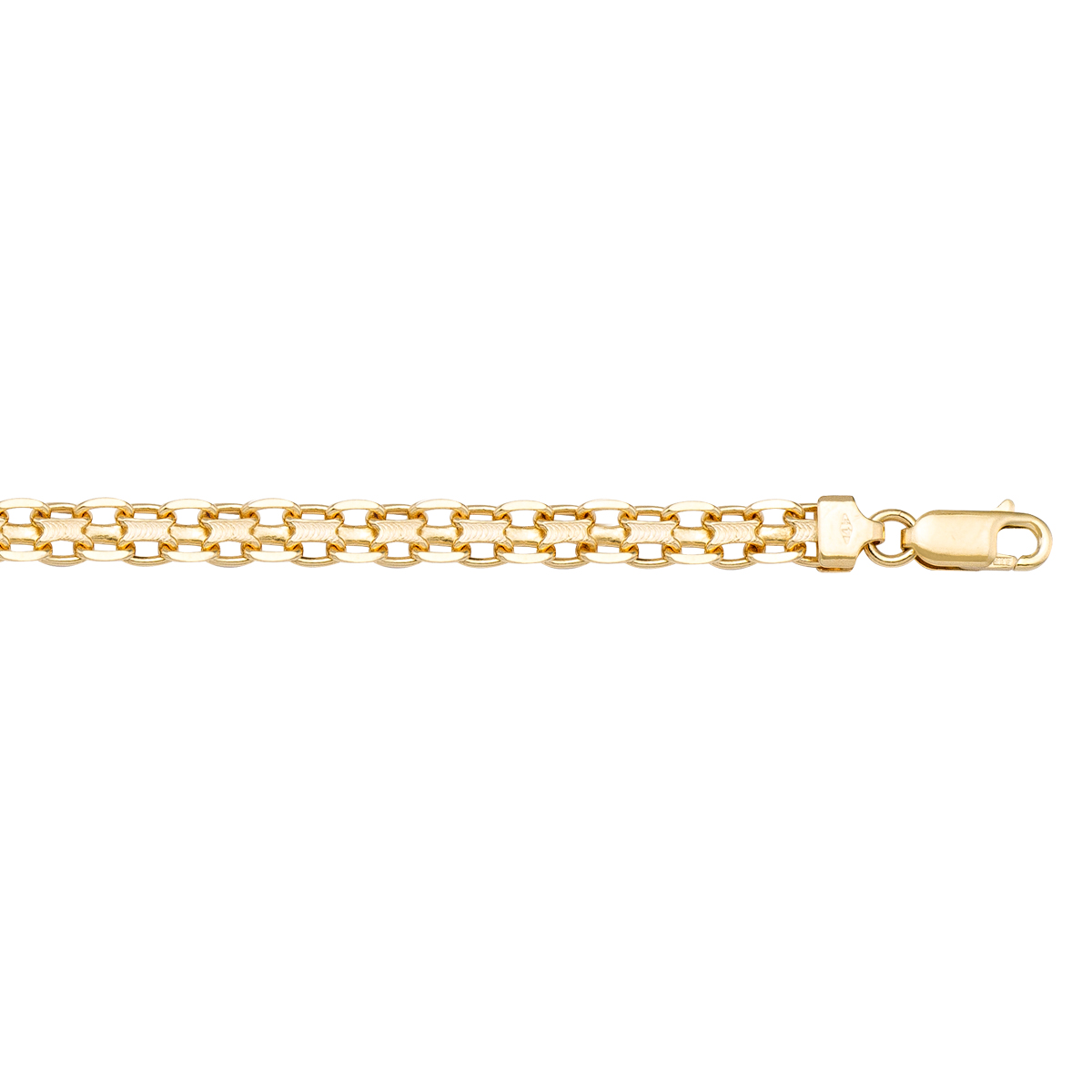 Yellow Gold Solid Bismark Link Anklet - 10K