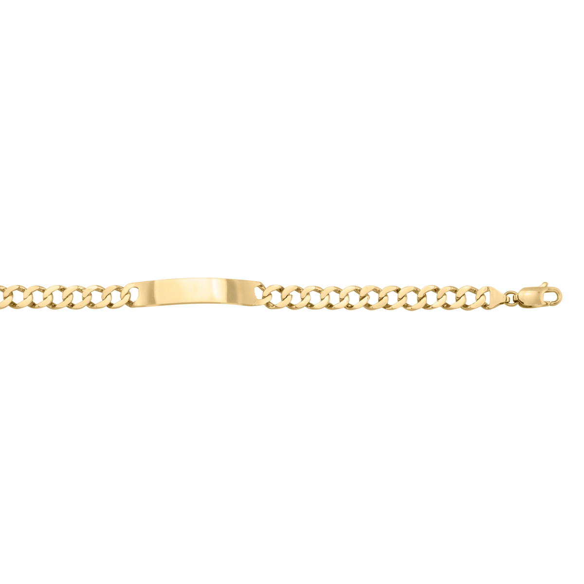 Yellow Gold Solid Id Link Bracelet - 10K