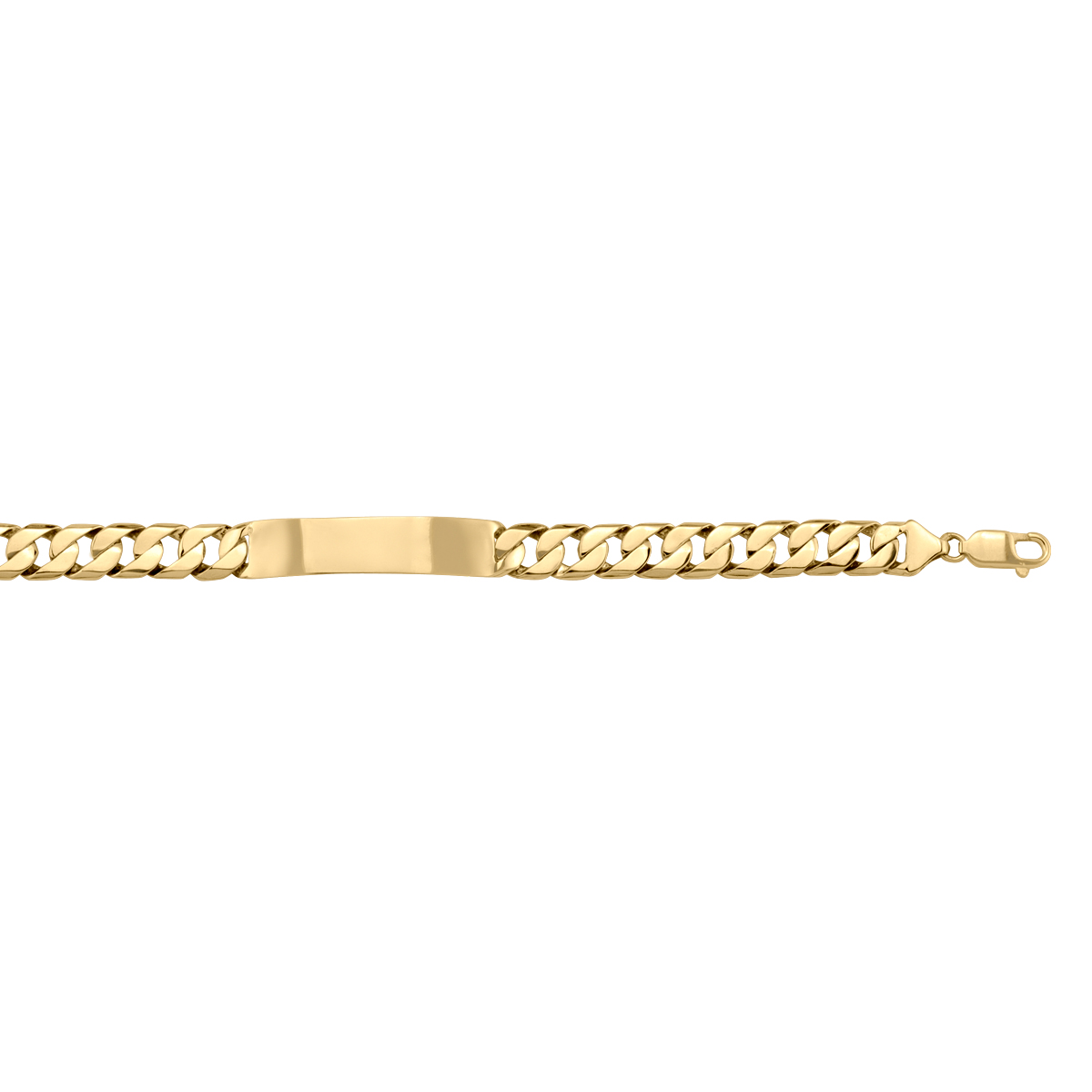 Yellow Gold Solid Id Link Bracelet - 10K