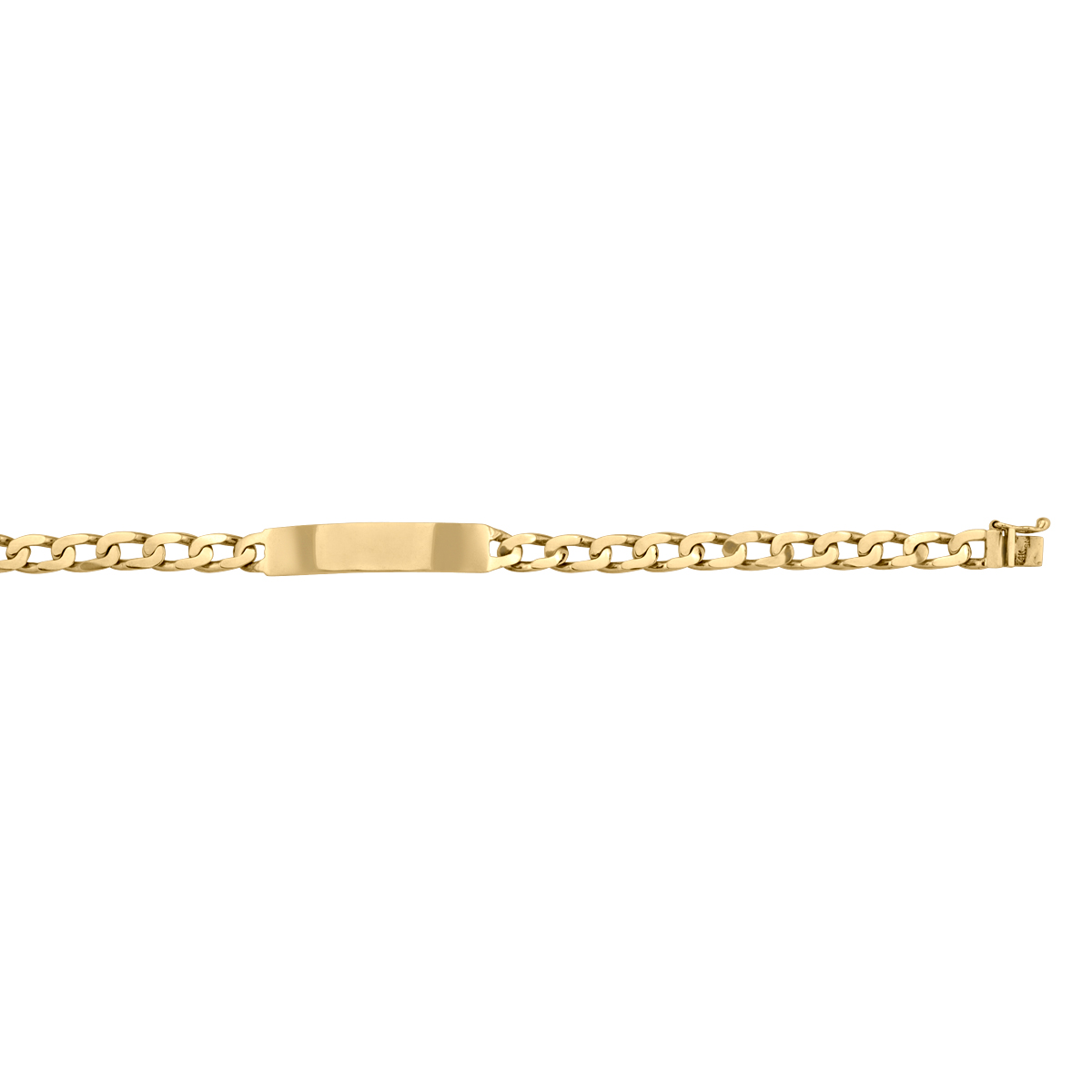 Yellow Gold Solid Id Link Bracelet - 10K