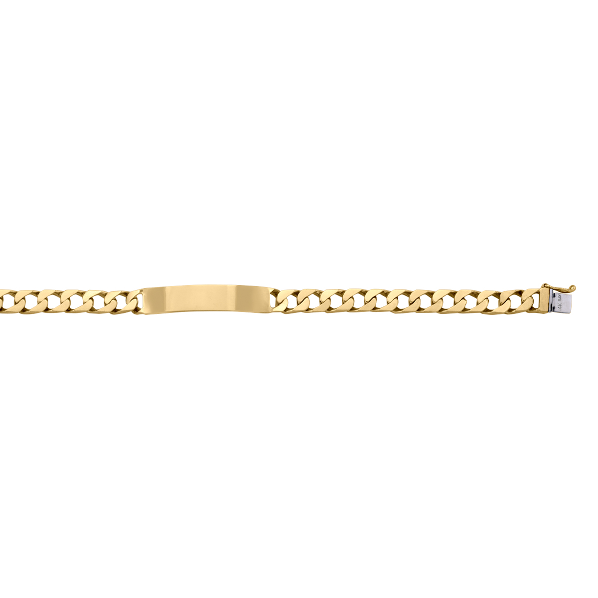 Yellow Gold Solid Id Link Bracelet - 10K