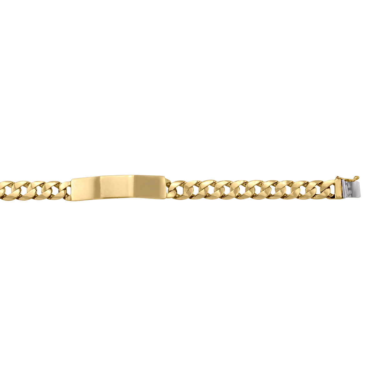 Yellow Gold Solid Id Link Bracelet - 10K