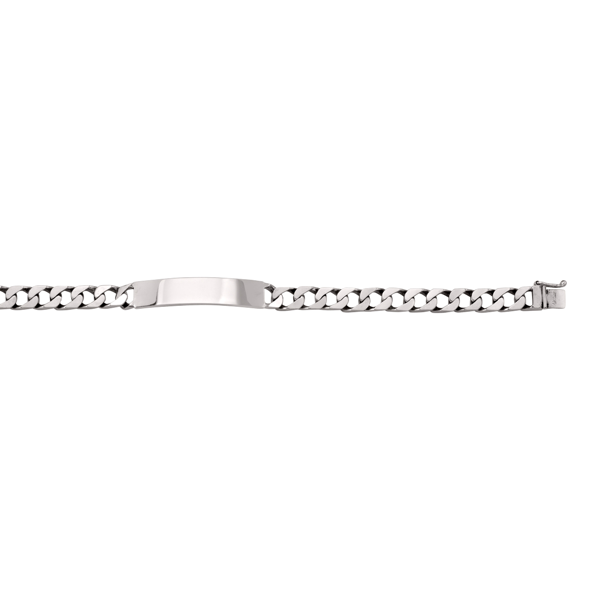 White Gold Solid Id Link Bracelet - 10K - 10k - 8.5"