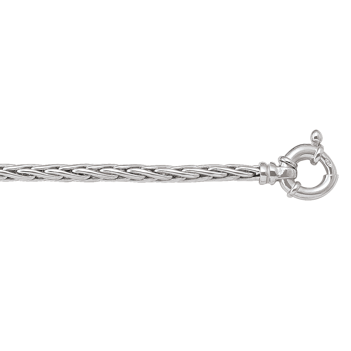 White Gold Hollow Wheat Link - 14K - 14k - 20"