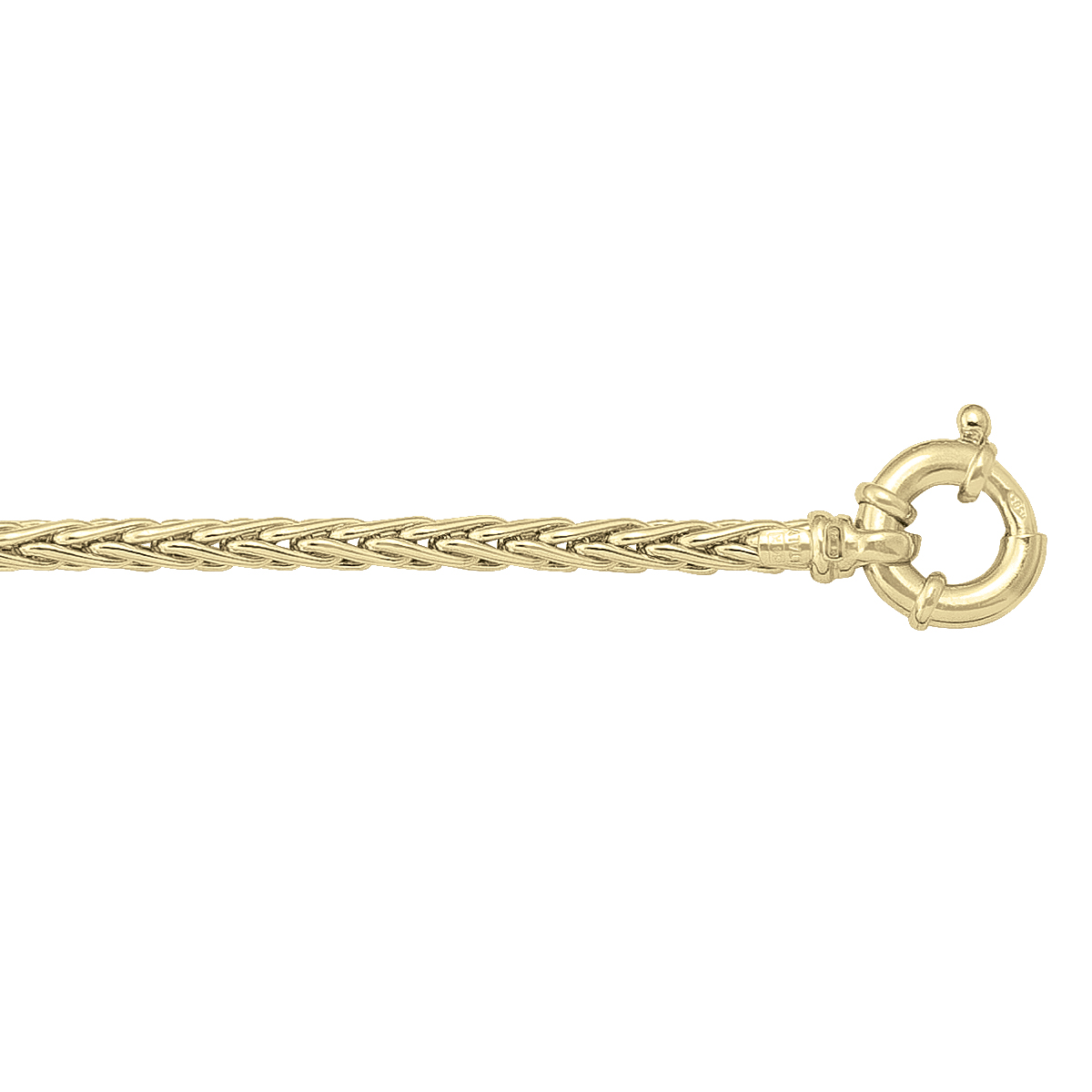 Yellow Gold Hollow Wheat Link - 10K - 10k - 7.5"