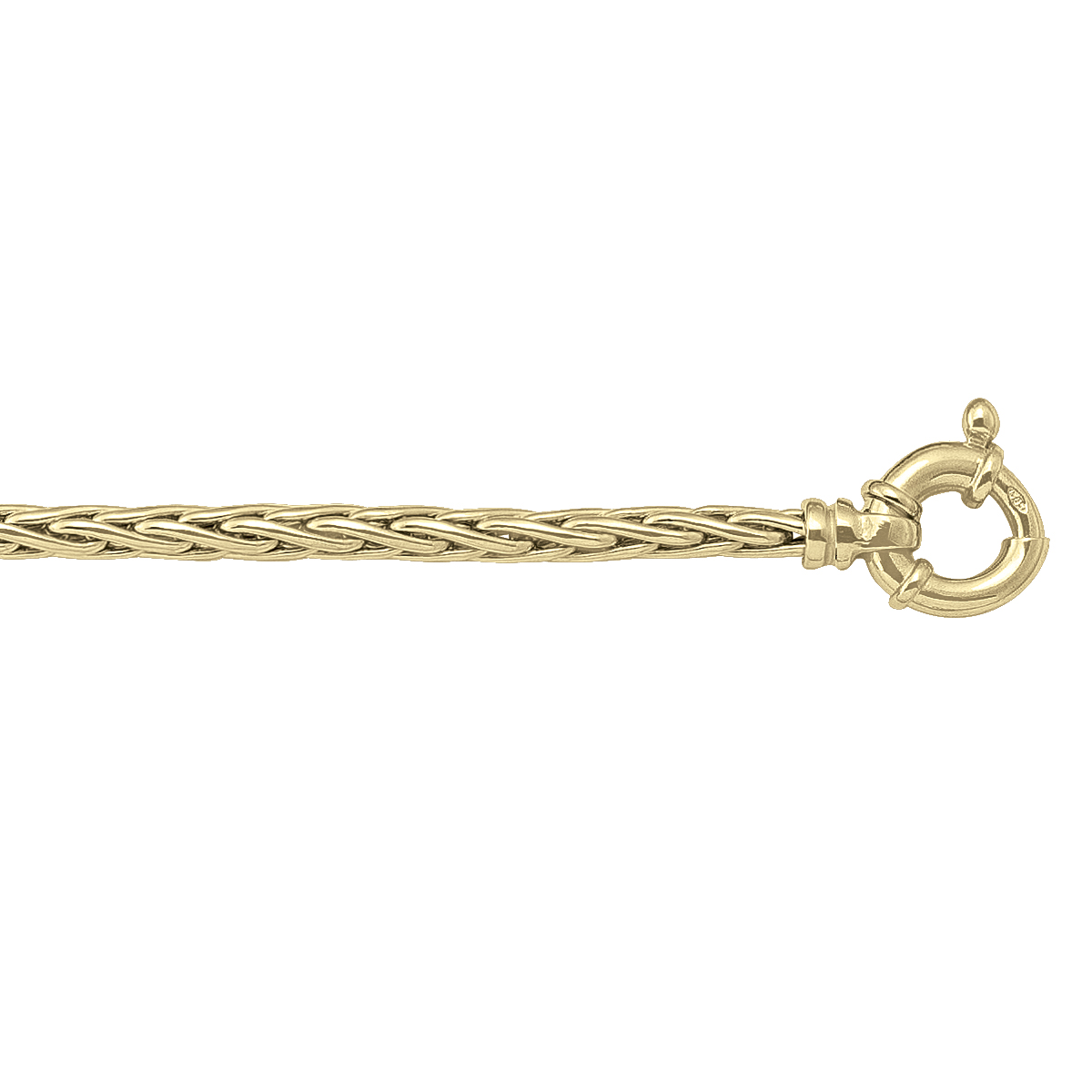 Yellow Gold Hollow Wheat Link - 10K - 10k - 7.5"
