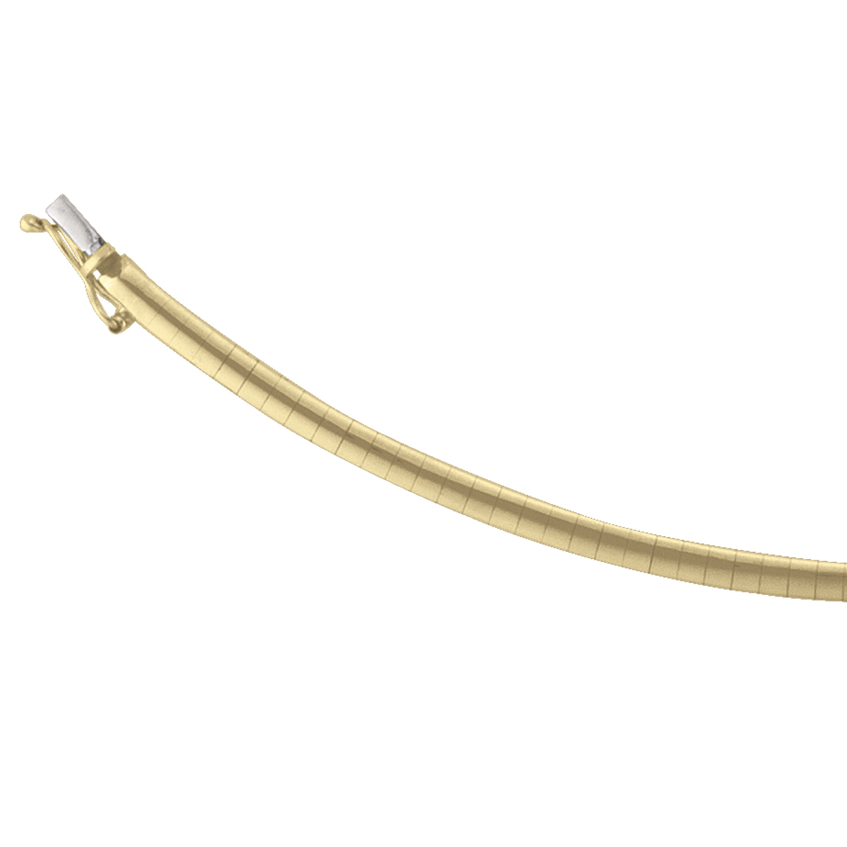Yellow Gold Solid Domed Omega Necklace - 14K