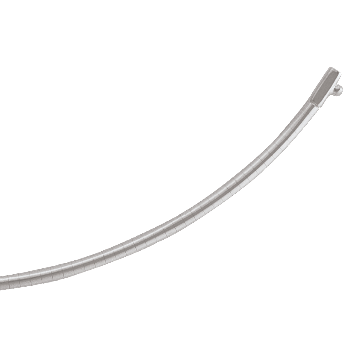 White Gold Solid Domed Omega Necklace - 18K - 18k - 16"