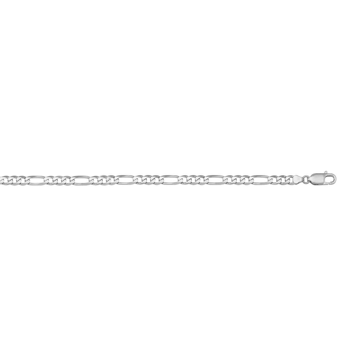 White Gold Solid Figaro Link - 10K - 10k - 7"