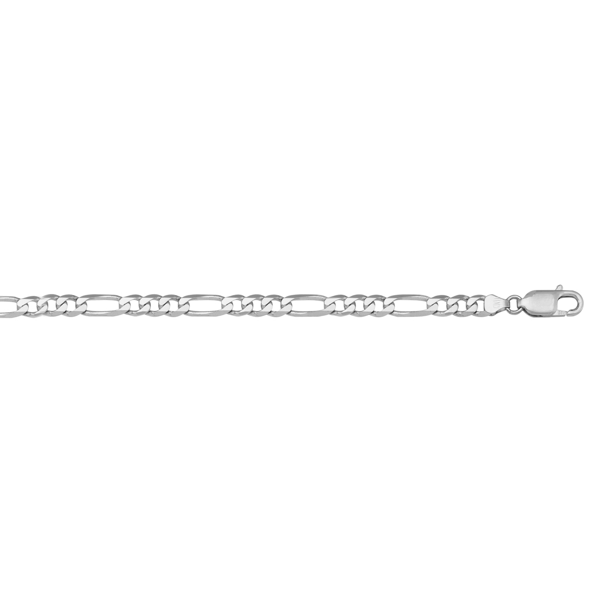 White Gold Solid Figaro Link - 10K - 10k - 8"