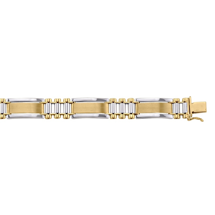 Two Tone Fancy Link Bracelet - 10K - 10k - 8"