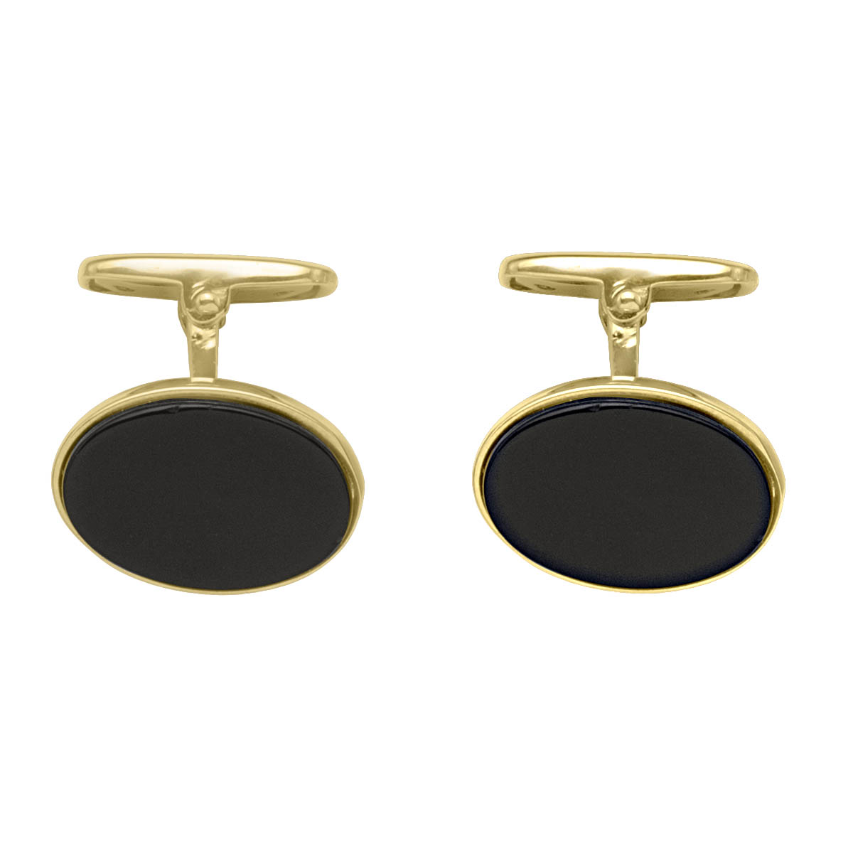 Yellow Gold Onyx Cufflinks