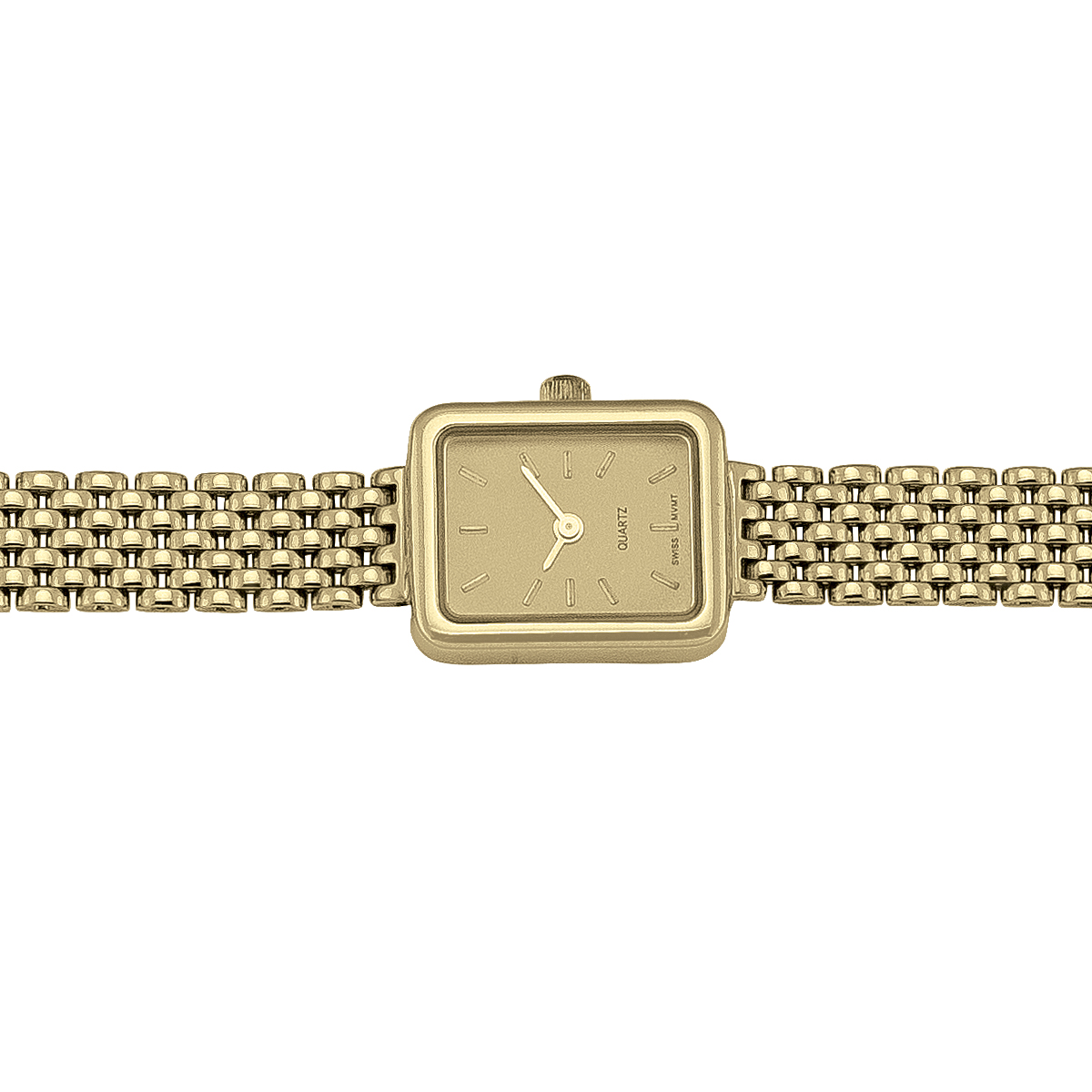 Ladies Yellow Gold Rectangular Face Watch - 14K - 14k - 7.25"