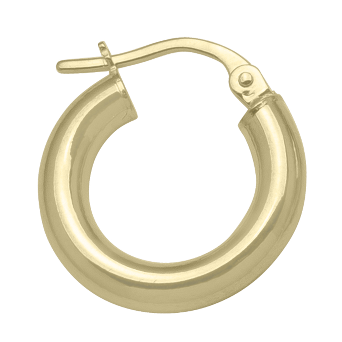 Yellow Gold High Polish Plain 3Mm Tube Hoop Earring - 10K