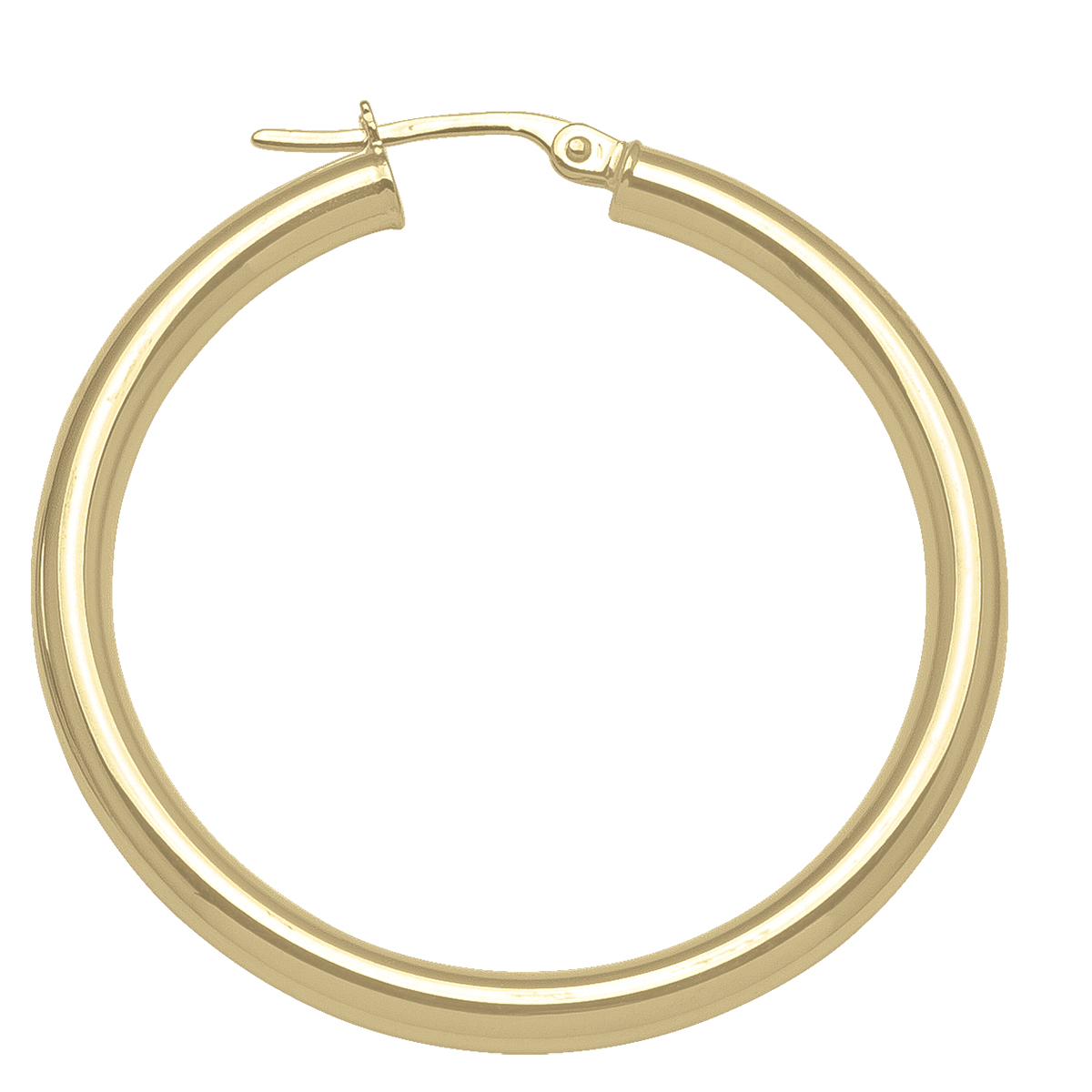 Yellow Gold High Polish Plain 3Mm Tube Hoop Earring - 10K