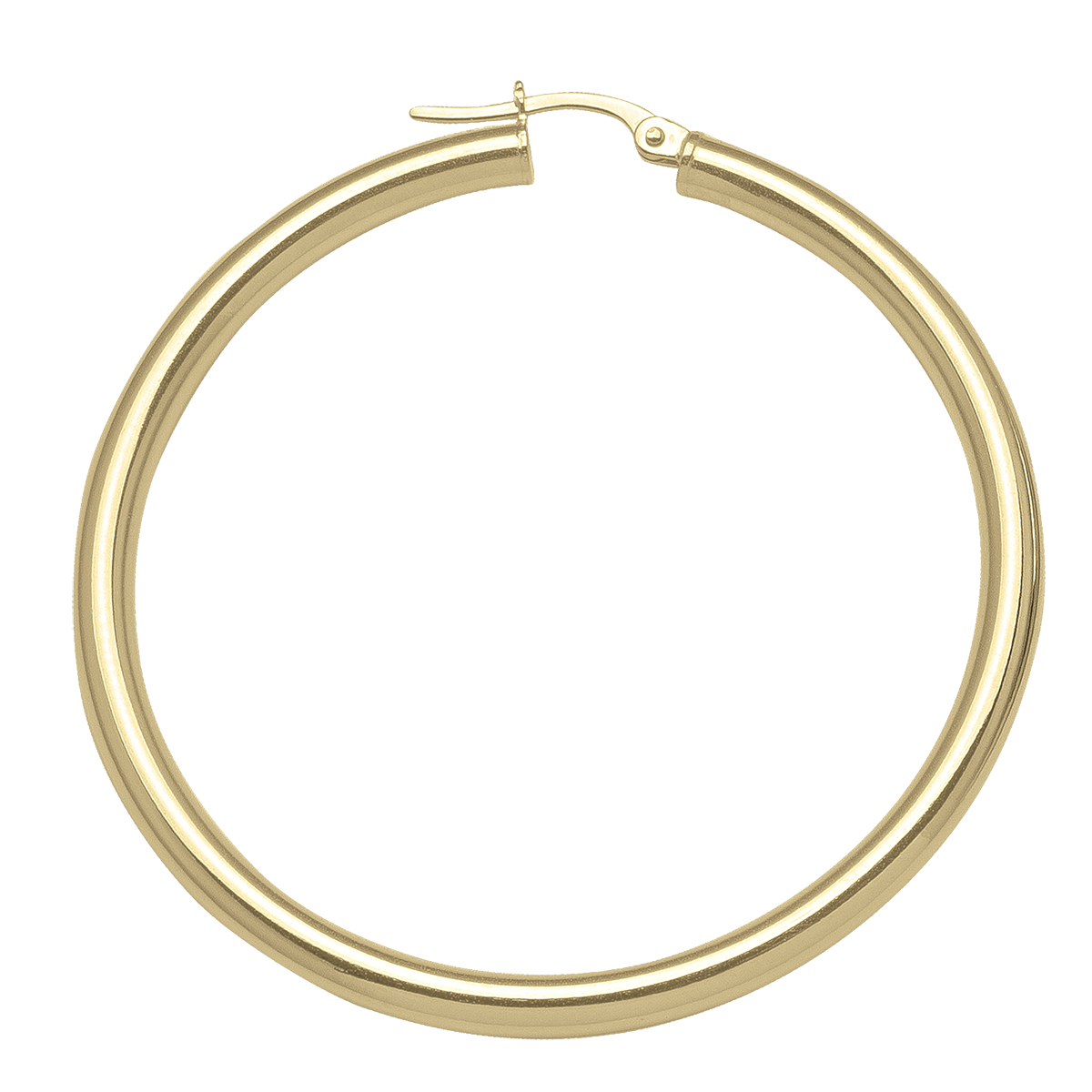 Yellow Gold High Polish Plain 3Mm Tube Hoop Earring - 18K