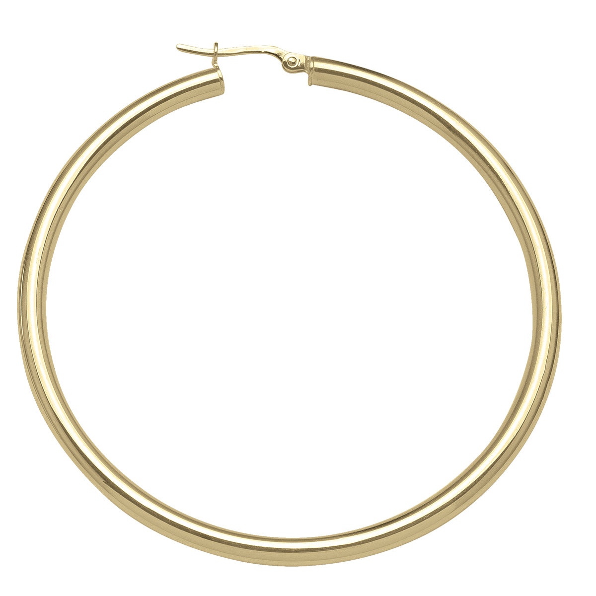 Yellow Gold High Polish Plain 3Mm Tube Hoop Earring - 14K