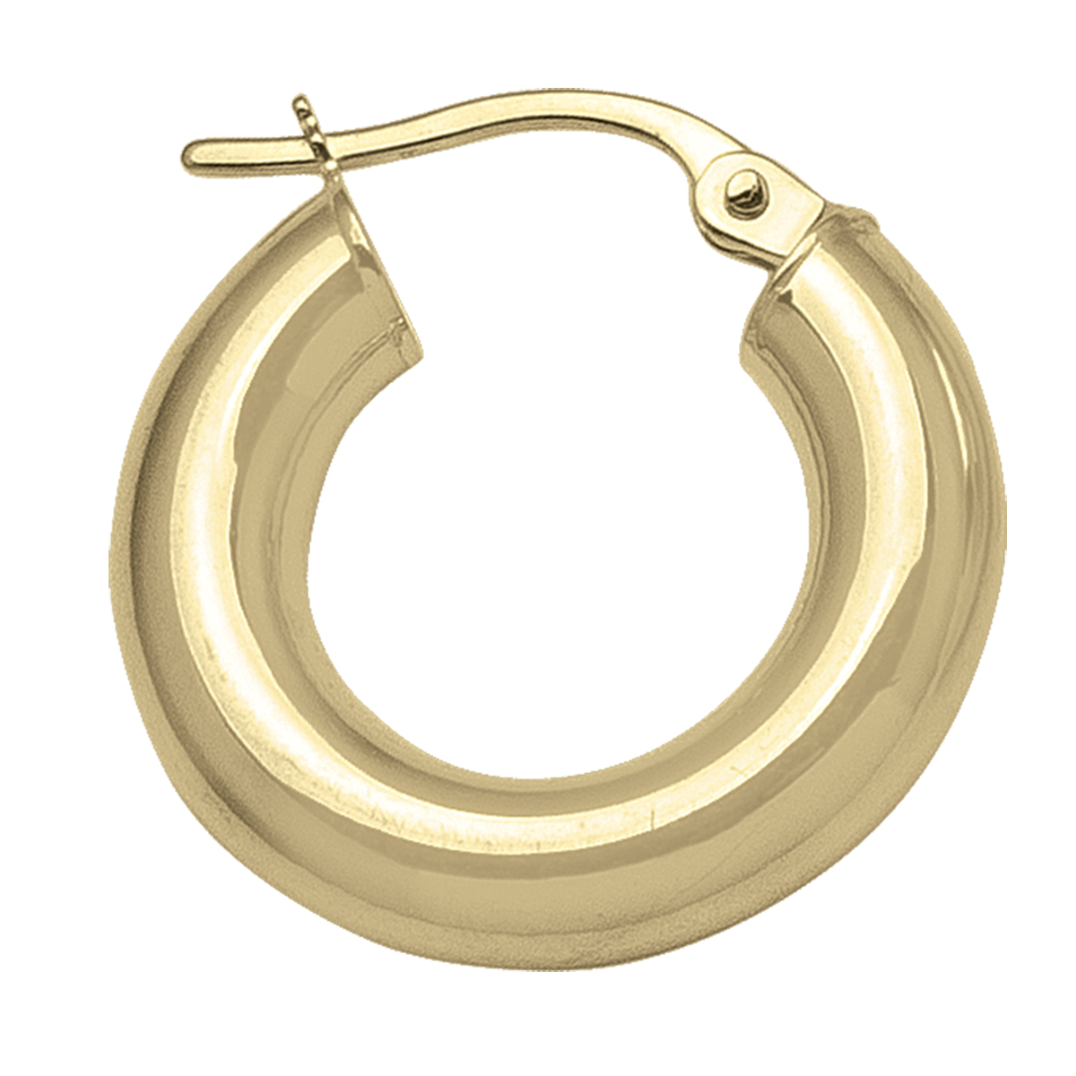 Yellow Gold High Polish Plain 4Mm Tube Hoop Earring - 10K
