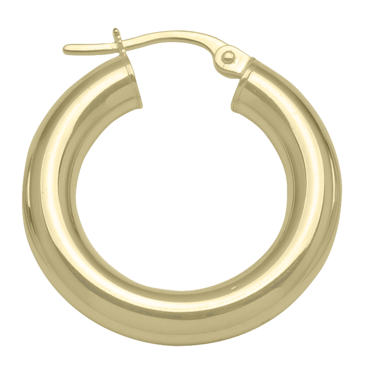 Yellow Gold High Polish Plain 4Mm Tube Hoop Earring - 18K