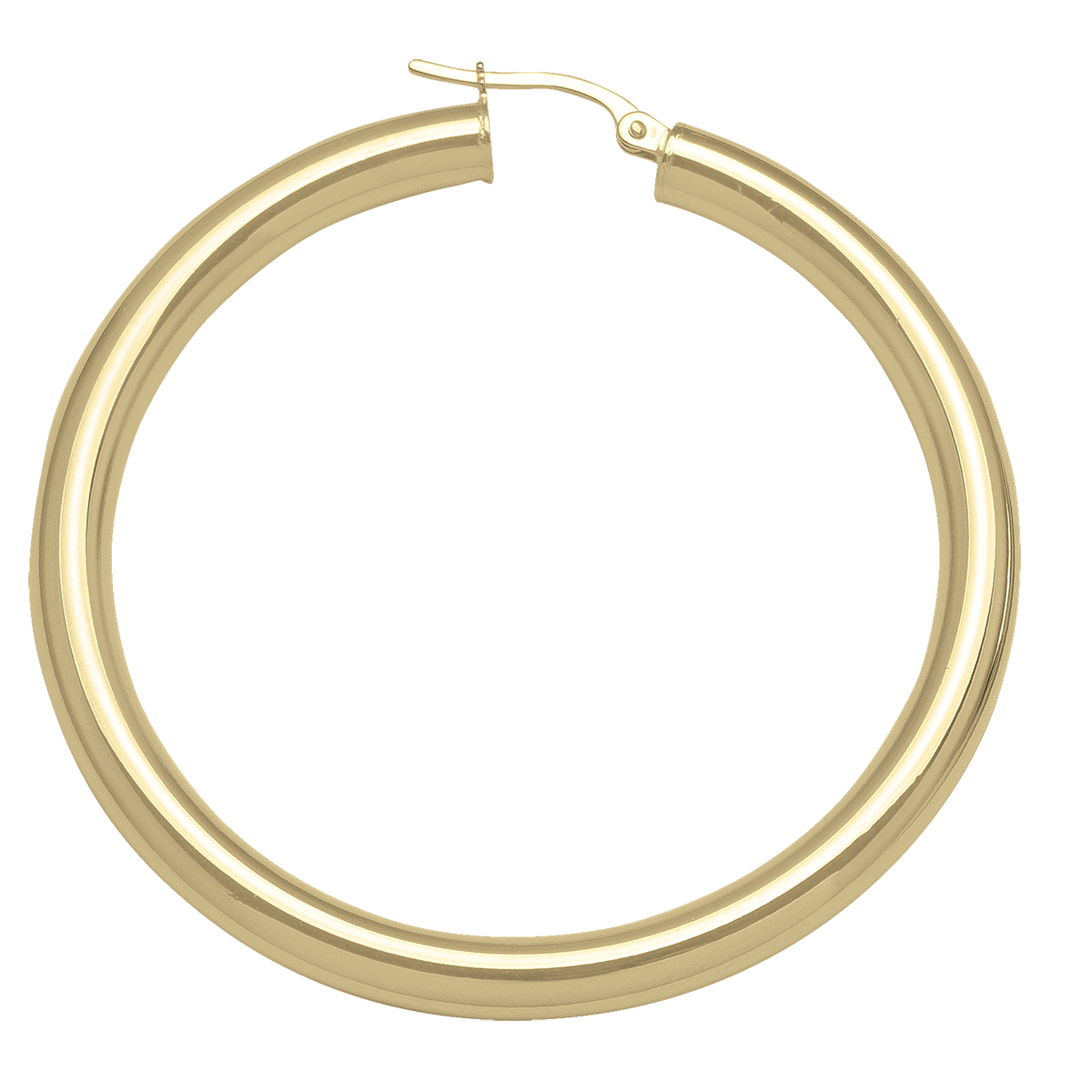 Yellow Gold High Polish Plain 4Mm Tube Hoop Earring - 10K