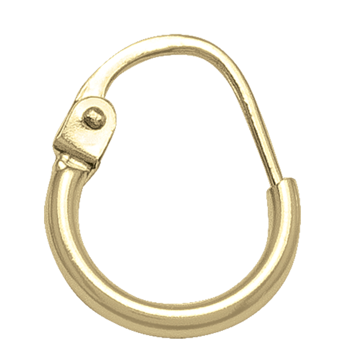 Yellow Gold 2Mm Tube Wire Hoop Earring - 14K