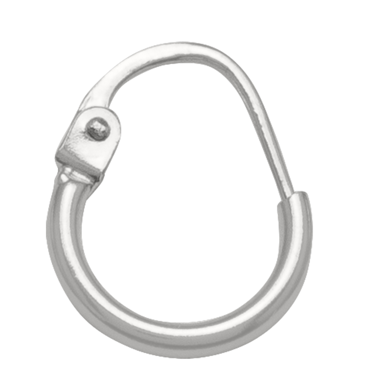 White Gold 2Mm Tube Wire Hoop Earring - 14K