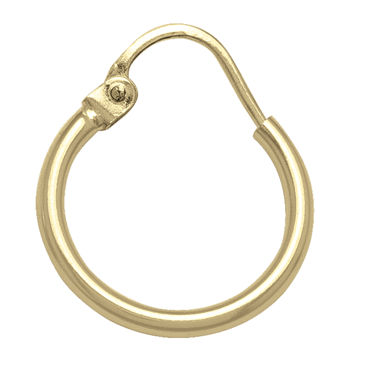 Yellow Gold 2Mm Tube Wire Hoop Earring - 14K