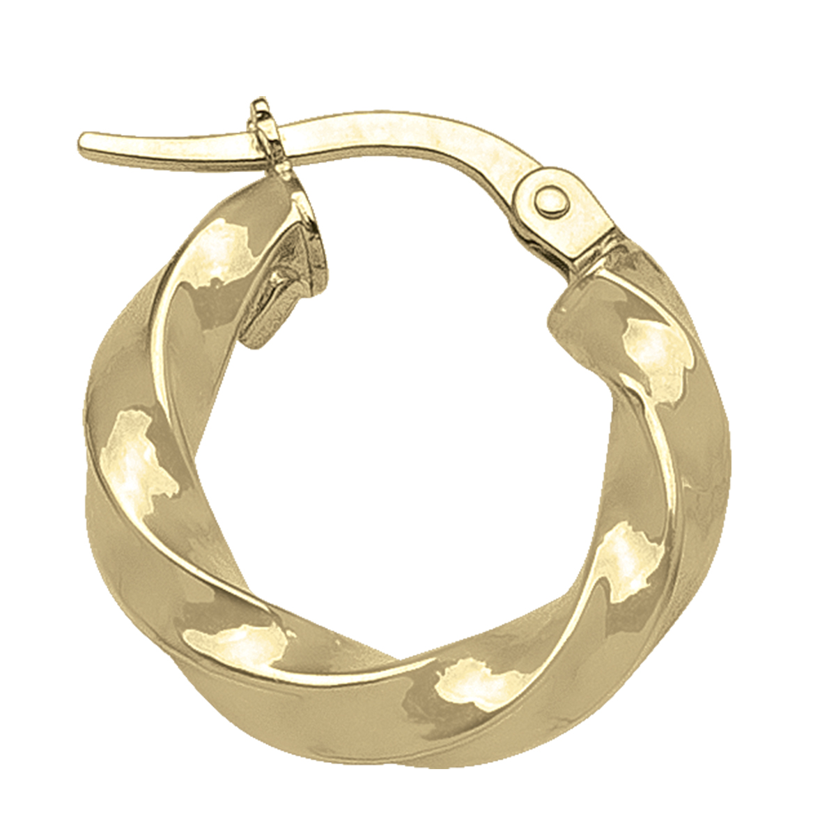 Yellow Gold Twisted Hoop Earring