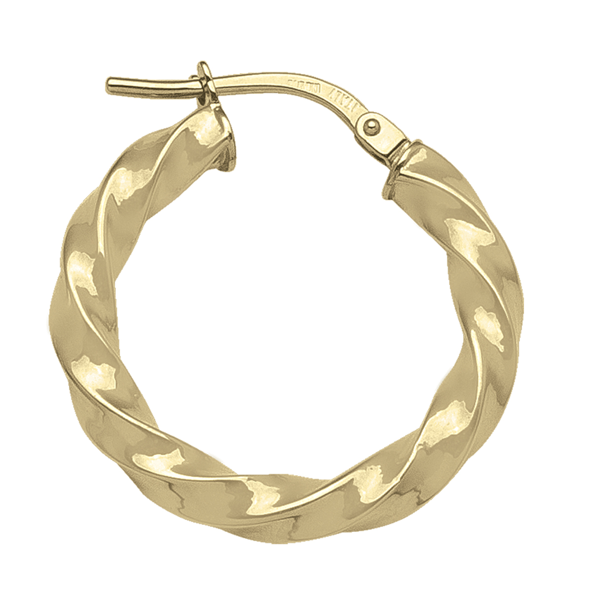 Yellow Gold Twisted Hoop Earring