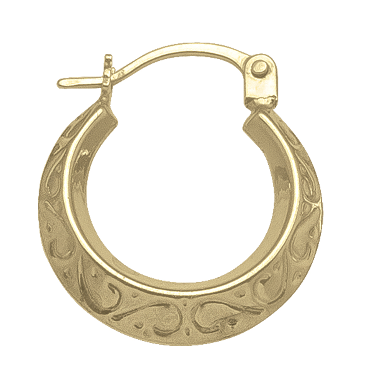 Yellow Gold Fancy Hoop Earring - 10K