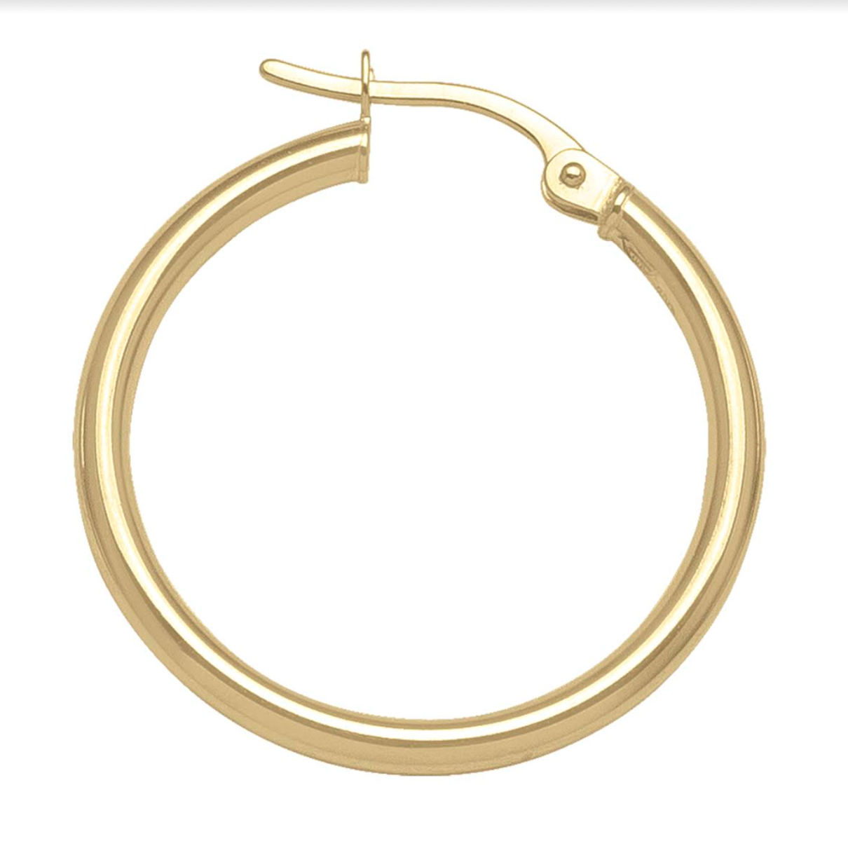 Yellow Gold High Polish Plain 2Mm Tube Hoop Earring - 10K
