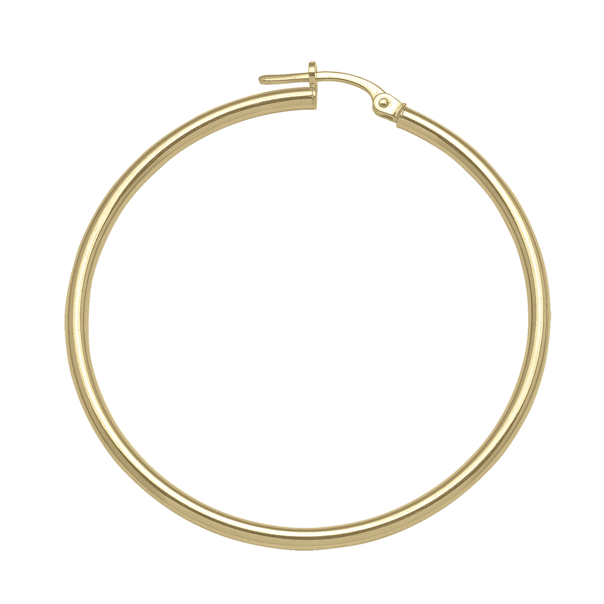 Yellow Gold High Polish Plain 2Mm Tube Hoop Earring - 10K