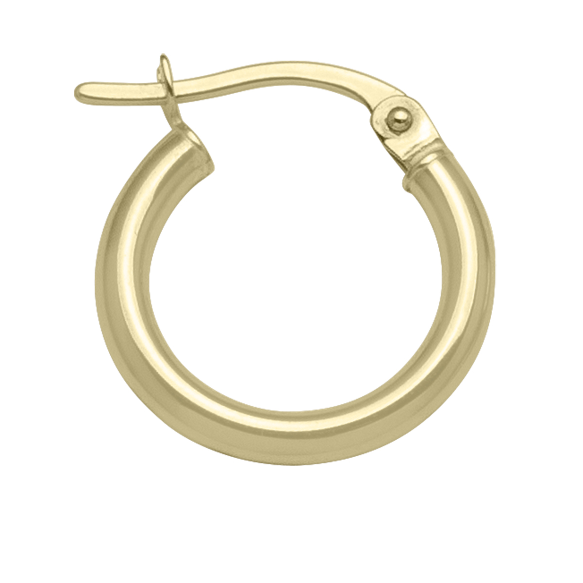 Yellow Gold High Polish Plain 2Mm Tube Hoop Earring - 10K