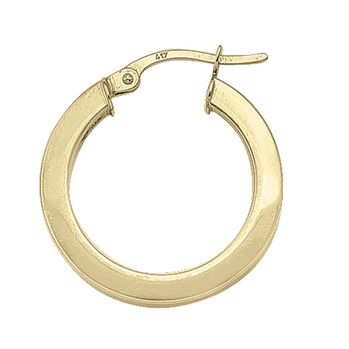 Yellow Gold Square 2.5 Mm Tube Hoop Earring - 18K