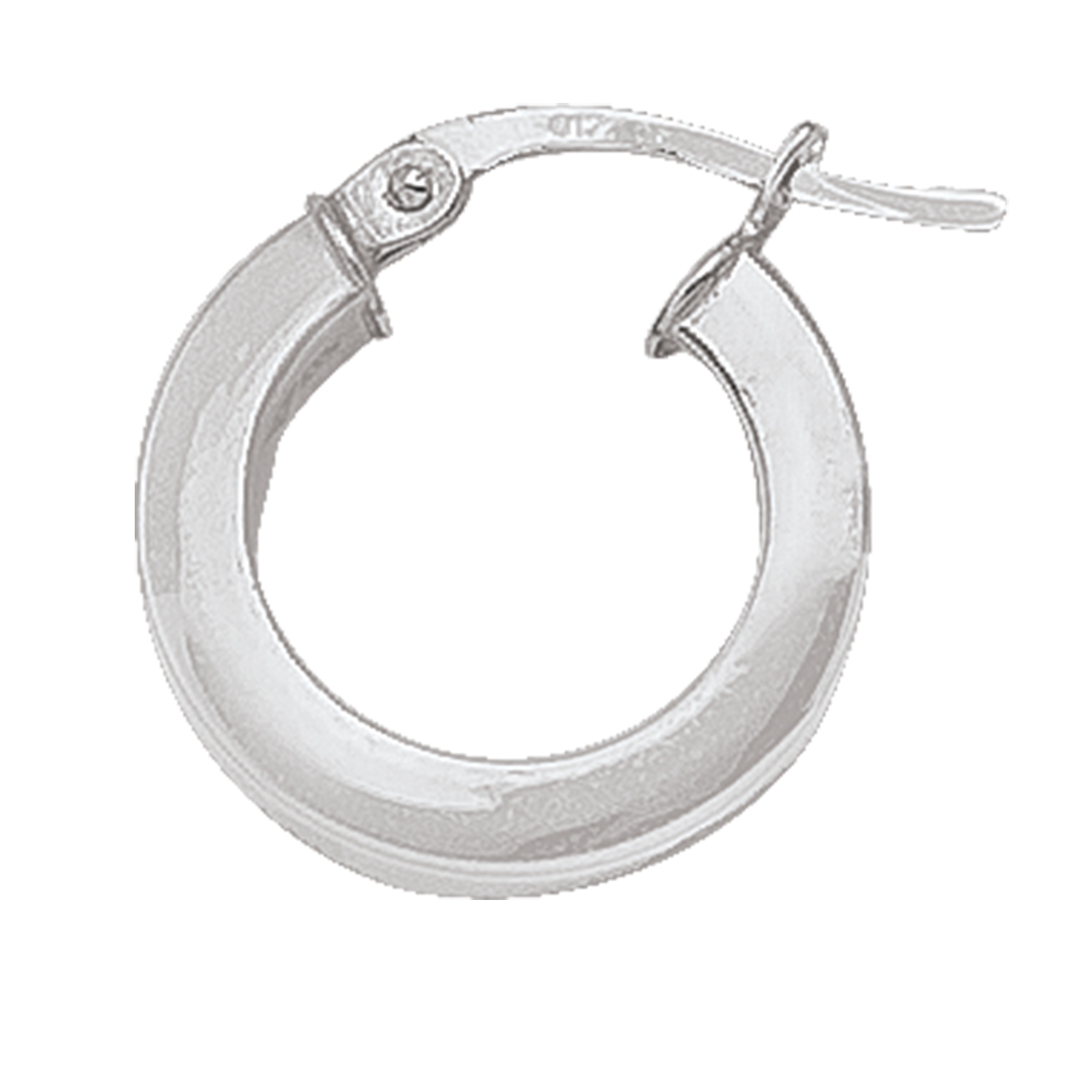White Gold Square 2.5 Mm Tube Hoop Earring - 14K