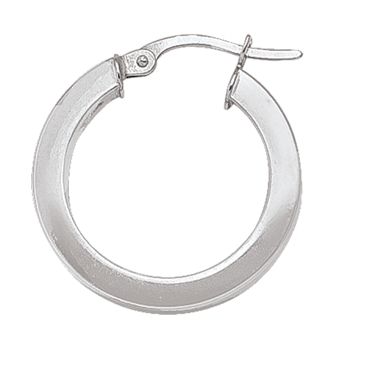 White Gold Square 2.5 Mm Tube Hoop Earring - 10K
