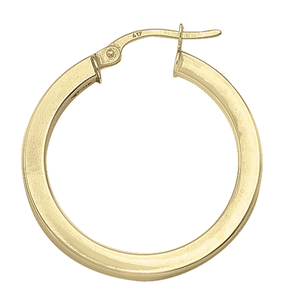 Yellow Gold Square 2.5 Mm Tube Hoop Earring - 14K