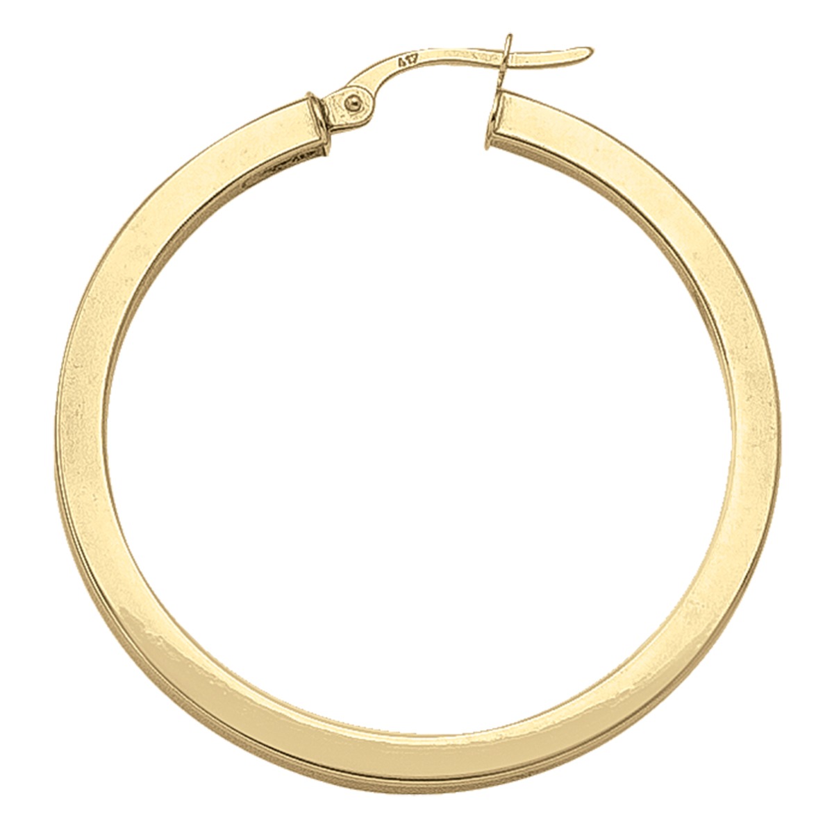 Yellow Gold Square 2.5 Mm Tube Hoop Earring - 14K
