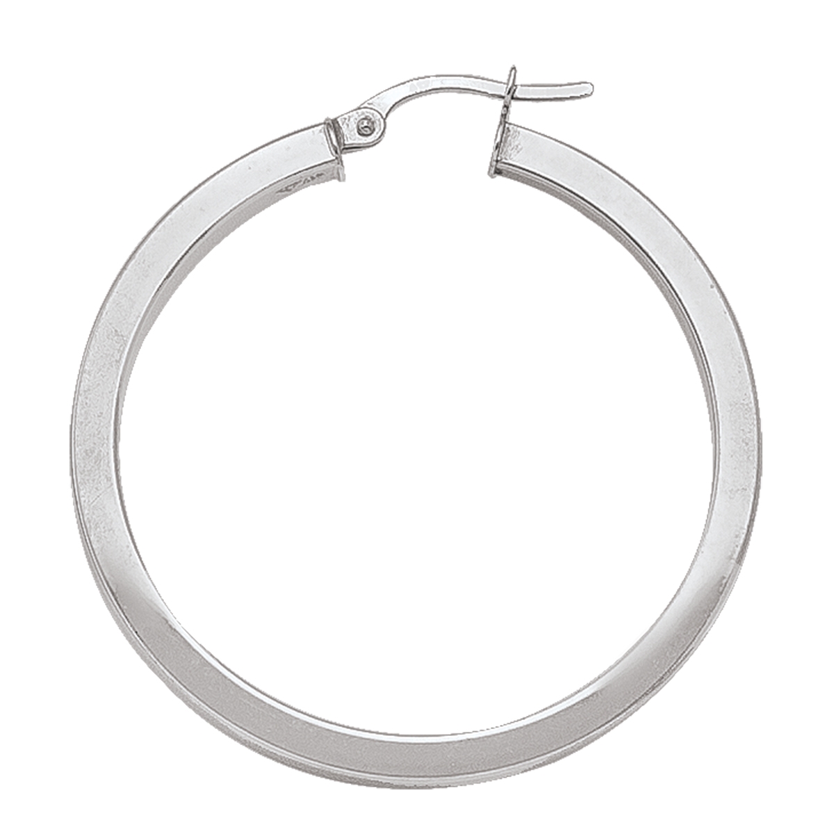 White Gold Square 2.5 Mm Tube Hoop Earring - 10K