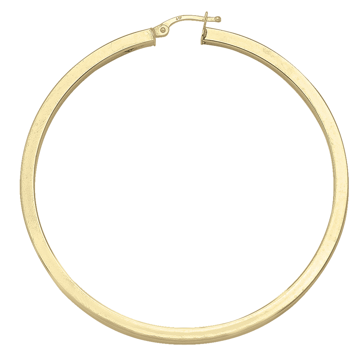 Yellow Gold Square 2.5 Mm Tube Hoop Earring - 10K