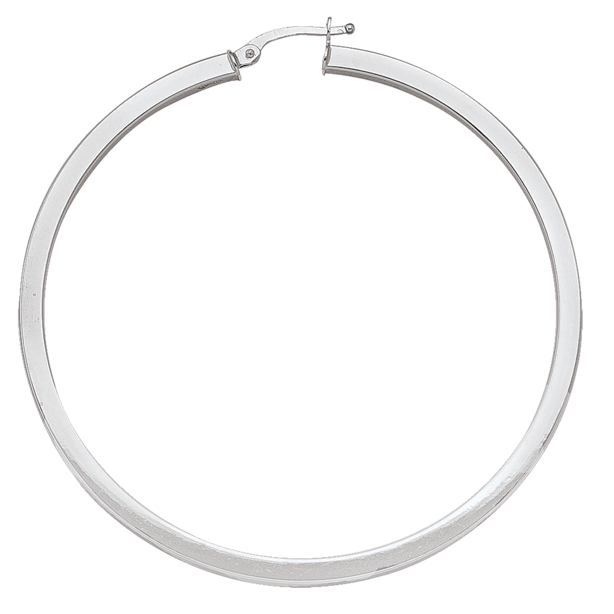 White Gold Square 2.5 Mm Tube Hoop Earring - 14K